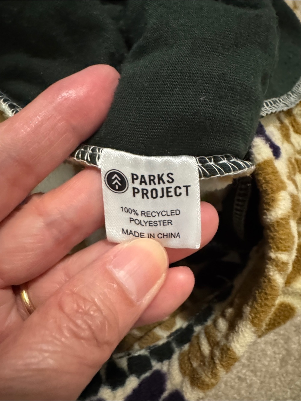 Parks Project Big Sur Ferns Polar Fleece Joggers Tan Green Purple Drawstring-M - Picture 11 of 12